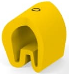 PVC cable maker, imprint "0", (L) 4.5 mm, max. bundle Ø 4.7 mm, yellow, EC5537-000