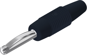 4 mm plug, solder connection, 2.5 mm², CAT O, black, VON 30 SW