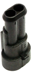 Plug, unequipped, 2 pole, straight, 1 row, black, 282104-1