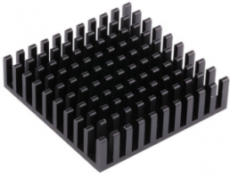 IC heatsink, 40 x 40 x 6 mm, 14.6 to 5.8 K/W, black anodized