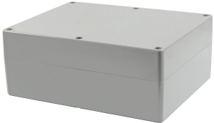 ABS enclosure, (L x W x H) 300 x 240 x 120 mm, light gray (RAL 7035), IP66, 1555YAGY