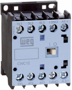 Compact contactor, 3 pole, 12 A, 3 Form A (N/O), coil 24 VDC, screw connection, 12486694