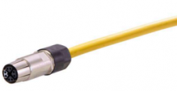 Sensor actuator cable, M12-cable socket, straight to open end, 8 pole, 1 m, PUR, yellow, 0948C500756010