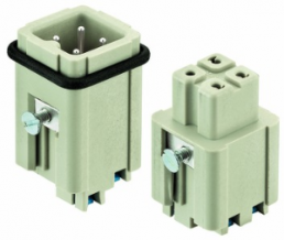 Pin contact insert, 3A, 3 pole, equipped, spring connection, with PE contact, 09200032633