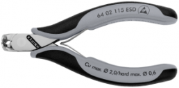 ESD end cutting pliers, 115 mm, 70 g, cut capacity (2/1/0.6 mm/–), 64 02 115 ESD