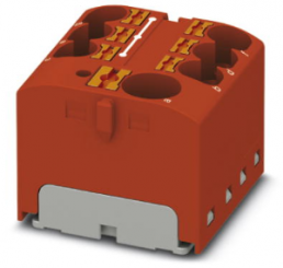 Distribution block, push-in connection, 0.2-6.0 mm², 7 pole, 32 A, 6 kV, red, 3273860