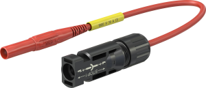 Adapter measuring lead, 1.0 mm², 1 kV, 19 A, 4 mm safety plug to MC4 plug, 1.5, 32.1199-15022