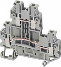 Terminal block, 4 pole, 0.2-2.5 mm², clamping points: 2, gray, screw connection, 24 A