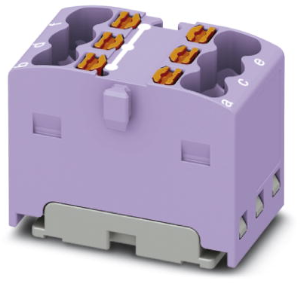 Distribution block, push-in connection, 0.14-2.5 mm², 6 pole, 17.5 A, 6 kV, purple, 3002784