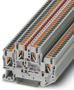 Double level terminal, push-in connection, 0.14-4.0 mm², 4 pole, 100 mA, 6 kV, gray, 3215042