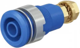 4 mm panel socket, threaded bolt, mounting Ø 12.1 mm, CAT III, CAT IV, blue, 66.3020-23