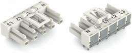 Socket, 5 pole, spring-clamp connection, white, 770-825/011-000