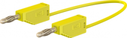 Measuring lead with (4 mm plug, spring-loaded, straight) to (4 mm plug, spring-loaded, straight), 1 m, yellow, silicone, 2.5 mm²