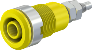4 mm socket, threaded bolt, mounting Ø 12.2 mm, CAT III, yellow, 49.7043-24