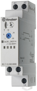 Multifunction relay, 0.1 s to 24 h, delayed switch-on, 1 Form C (NO/NC), 24-240 VDC, 16 A/250 VAC, 80.11.0.240.0000