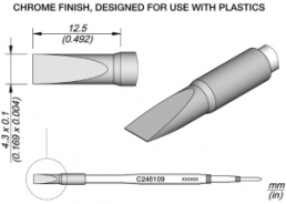 Soldering tip, Blade shape, Ø 4.3 mm, C245109