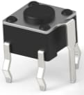 Short-stroke pushbutton, Form A (N/O), 50 mA/24 VDC, unlit , actuator (brown, L 0.7 mm), 0.98 N, THT