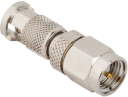 Coaxial adapter, 50 Ω, SMA plug to HD-BNC plug, straight, APH-HDBNCP-SMAP