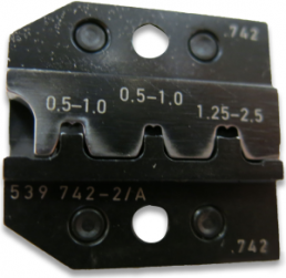 Crimping die for rectangular contacts, 0.5-2.5 mm², AWG 20-13, 539742-2