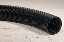 Corrugated hose, inside Ø 9.8 mm, outside Ø 13 mm, BR 25 mm, polyamide, black