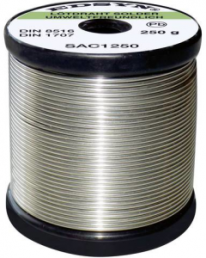 Solder wire, lead-free, SAC (Sn95.5Ag3.8Cu0.7), Ø 0.5 mm, 250 g
