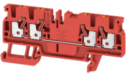 Through terminal block, push-in connection, 0.5-2.5 mm², 4 pole, 24 A, 8 kV, red, 1521710000