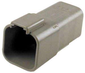 Plug, equipped, 6 pole, straight, 3 rows, gray, DT04-6P-C015