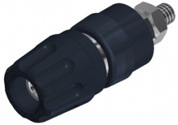 Pole terminal, 4 mm, black, 30 VAC/60 VDC, 35 A, screw connection, nickel-plated, PKI 10 A SW