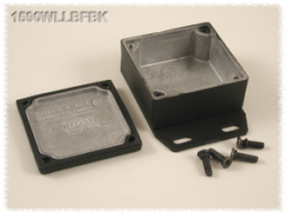 Aluminum die cast enclosure, (L x W x H) 51 x 51 x 25 mm, black (RAL 9005), IP65, 1590WLLBFBK