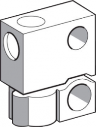 Accessory for plastic optic fibre - fixing clamp with lens - lateral
