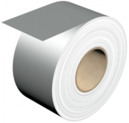 Polyester Label, (L x W) 30 m x 50 mm, silver, Roll with 30 pcs