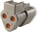 Connector, 3 pole, straight, 2 rows, gray, DT06-3S-EF02