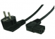 Power cord, Europe, Plug Type E + F, angled on C13-connector, angled, H05VV-F3G0.75mm², black, 1.5 m