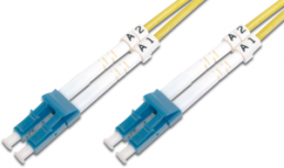 FO patch cable, LC to LC, 1 m, OS2, singlemode 9/125 µm