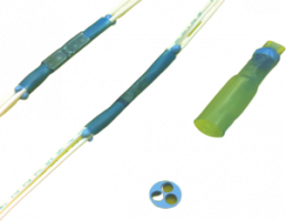 Butt connector with heat shrink insulation, 2.94 mm², AWG 12, transparent blue, 29.21 mm