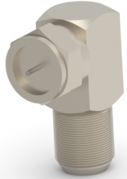 Coaxial adapter, 75 Ω, F plug to F socket, angled, 5-1634537-1