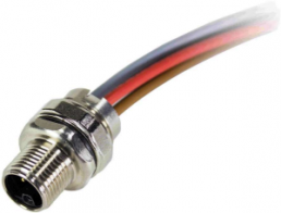 Sensor actuator cable, M12-flange plug, straight to open end, 4 pole, 0.3 m, 16 A, 21035961516