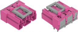 Plug, 3 pole, spring-clamp connection, pink, 770-893/011-000/081-000