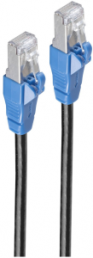 Patch cable, RJ45 plug, straight to RJ45 plug, straight, Cat 6A, S/FTP, LSZH, 0.25 m, black