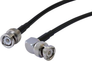 Coaxial Cable, BNC plug (straight) to BNC plug (angled), 50 Ω, RG-58C/U, grommet black, 1.5 m, C-00798-01-3