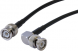 Coaxial Cable, BNC plug (straight) to BNC plug (angled), 50 Ω, RG-58C/U, grommet black, 1.5 m