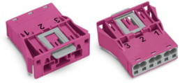 Plug, 3 pole, snap-in, spring-clamp connection, 0.5-4.0 mm², pink, 770-793