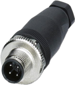 Plug, M12, 4 pole, screw connection, screw locking, straight, 1662528