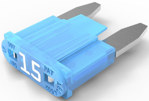 Automotive flat fuse, 15 A, 58 V, blue, (L x W x H) 10.9 x 3.8 x 8.8 mm, 0997015.WXN