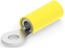 Insulated ring cable lug, 3.0-6.0 mm², AWG 12, 4.17 mm, M4, yellow
