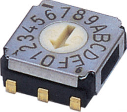 Encoding rotary switches, 16 pole, hexadecimal, straight, 100 mA/5 VDC, SA-7050A