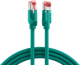 Patch cable, RJ45 plug, straight to RJ45 plug, straight, Cat 7, S/FTP, LSZH, 7.5 m, green