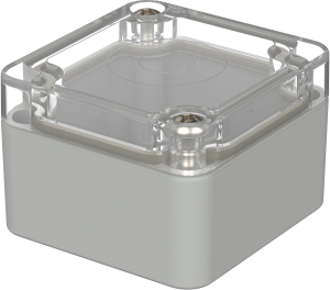 Polycarbonate enclosure, (L x W x H) 52 x 50 x 35 mm, light gray/transparent (RAL 7035), IP65, 02205400