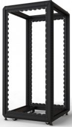 24 U cabinet rack, mobile, (H x W x D) 1200 x 600 x 600 mm, steel, black gray, 20630-193