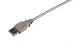 USB 2.0 connection line, USB plug type A to USB plug type A, 3 m, gray